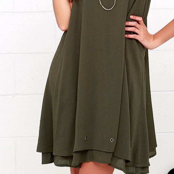 Lulu’s Olive green dress - Picture 6 of 8